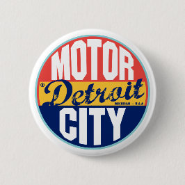 Detroit vintageetikett knapp