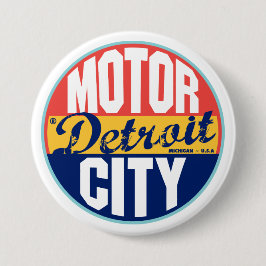 Detroit vintageetikett knapp