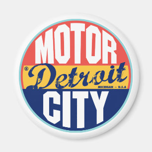 Detroit vintageetikett magnet