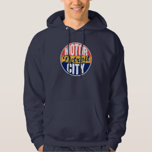 Detroit vintageetikett tröja med luva