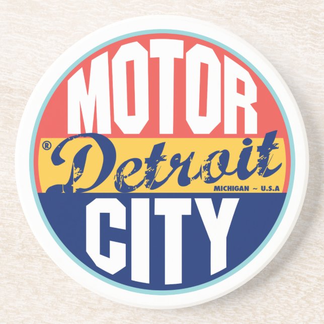 Detroit vintageetikett underlägg (Framsidan)