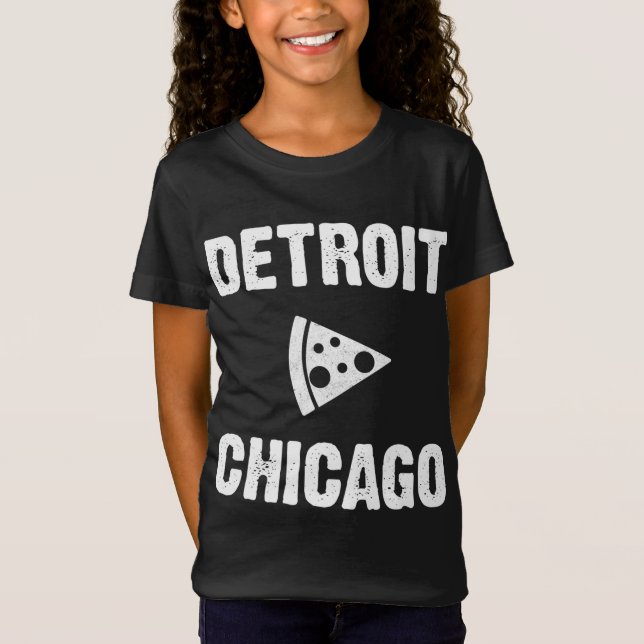 Detroit vs Chicago Pizza T Shirt (Framsida)