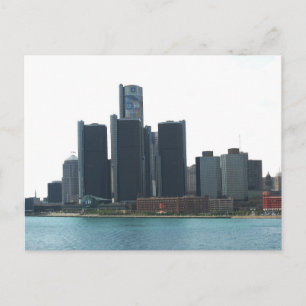 Detroit, vykort för MI-skylten