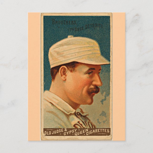 Detroit Wolverines, 1888, Vintage Baseball Card Vykort (Framsida)