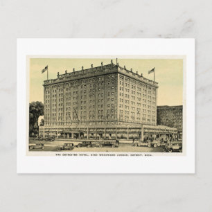 Detroiter Hotel Woodward Ave, Detroit, Michigan Vykort