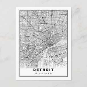 Detroitkarta Vykort