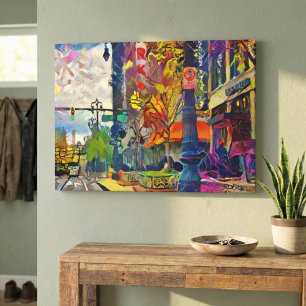 Detroits Abstrakt Urbanity Spectrum Canvastryck