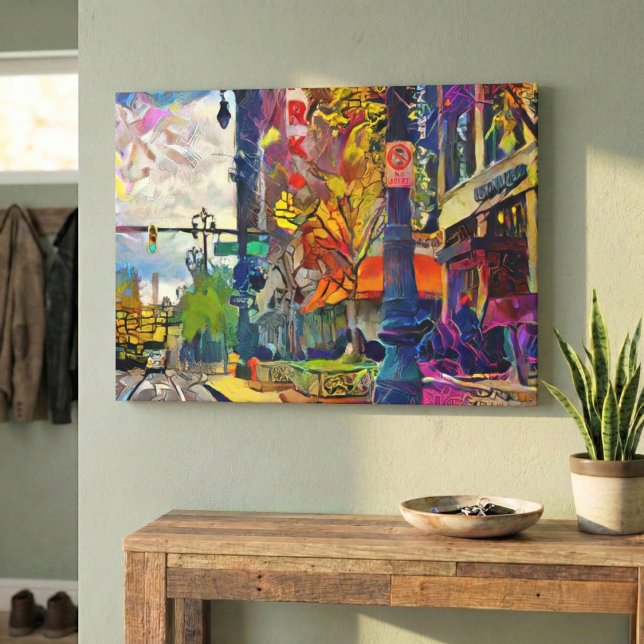 Detroits Abstrakt Urbanity Spectrum Canvastryck (Detroit's Bold Side)