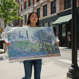 Detroit's Riverpromenareflektioner Canvastryck