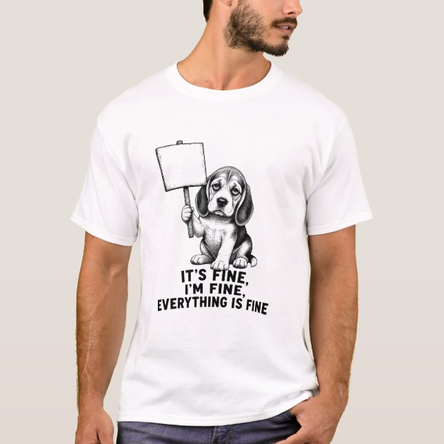 Dets Okej Beagle Tecken T Shirt (Framsida)