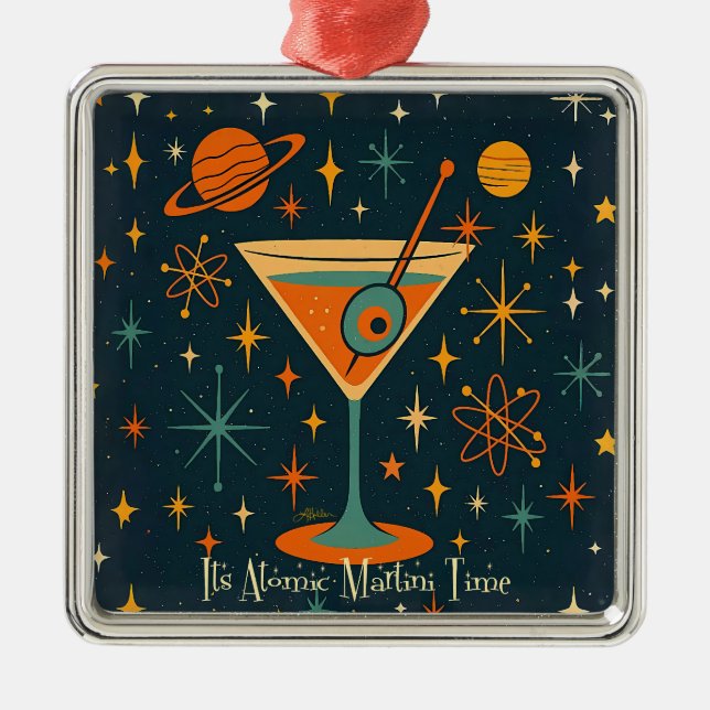 Dets Tid för Atom-Martini Kosmiska Stjärnor Julgransprydnad Metall (Framsidan)