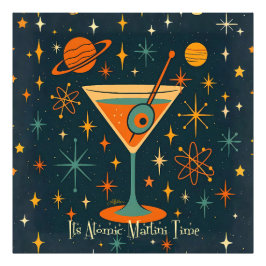 Detsamma är Atomic Martini Time Cosmic Stars Fototryck