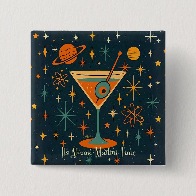 Detsamma är Atomic Martini Time Cosmic Stars Knapp (Framsida)