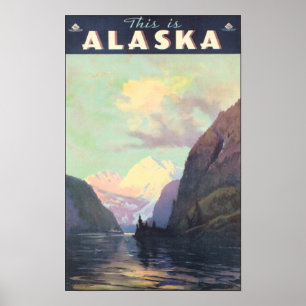 Detta är Alaska Vintage resor Poster