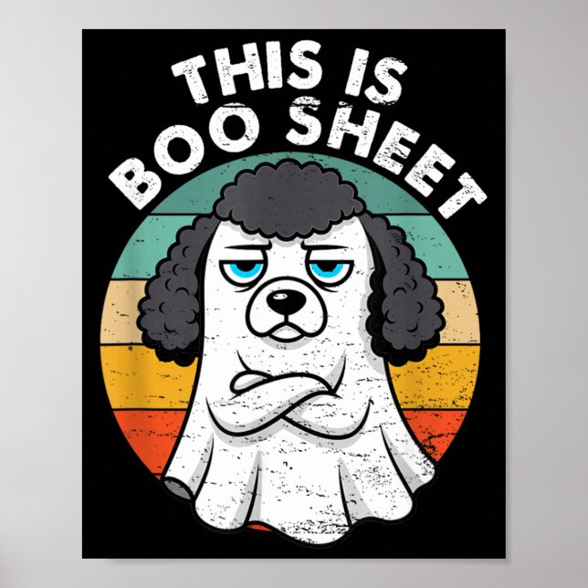 Detta Är Boo-ark Svart Pudel Hund Retro Halloween Poster (Framsidan)