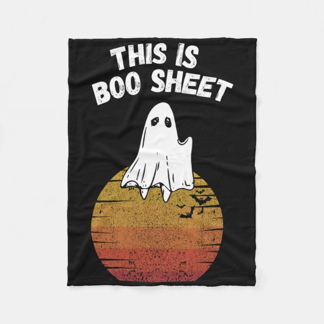 Detta är Boo Lakan Ghost Retro Halloween Easy Cost Fleecefilt (Framsidan)