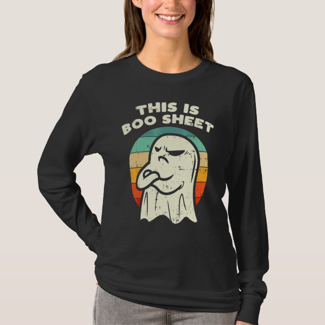 Detta Är Boo Sheet Spöke Retro Halloween 2022 Män T Shirt (Framsida)