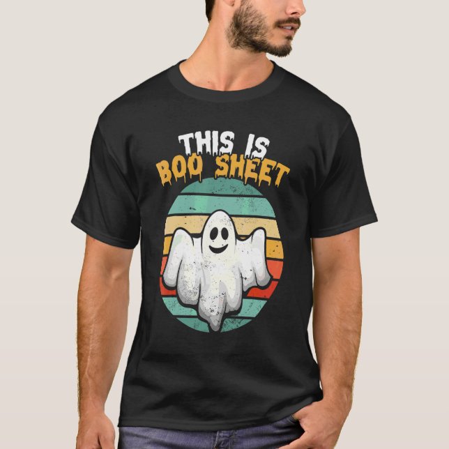 Detta Är Boo Sheet Spöke Retro Halloween Kostym Mi T Shirt (Framsida)