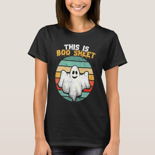 Detta Är Boo Sheet Spöke Retro Halloween Kostym Mi T Shirt (Framsida)
