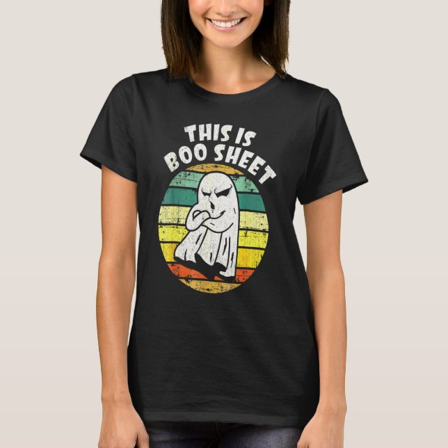 Detta Är Boo Sheet Spöke Retro Halloween Kostym Mi T Shirt (Framsida)