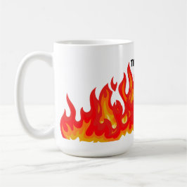 "Detta är bra" (svart + brand och lågor) Kaffemugg