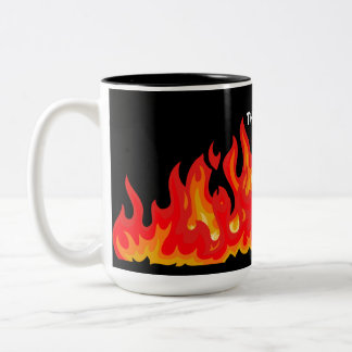 "Detta är bra" (vit + brand och lågor) Två-Tonad Mugg