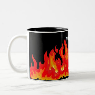 "Detta är bra" (vit + brand och lågor) Två-Tonad Mugg
