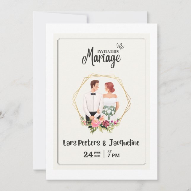Detta är bröllopsinbjudan  inbjudningar (Framsida)