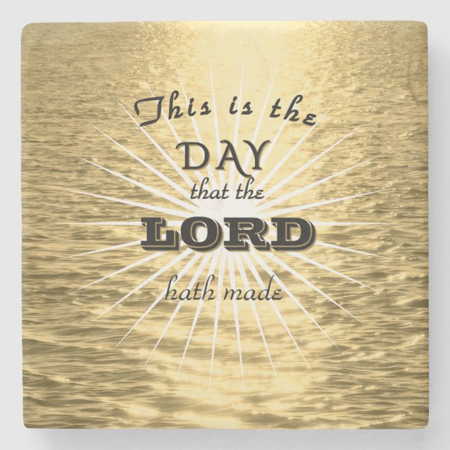 Detta är dagen Religious Stone Coaster Stenunderlägg (Framsidan)