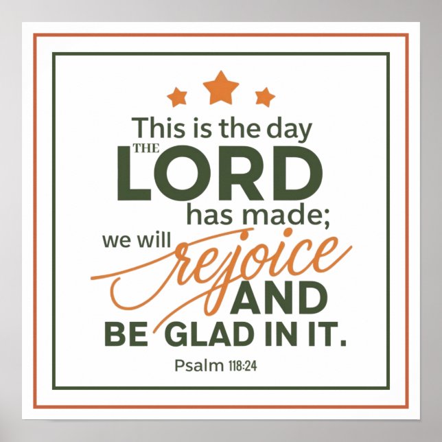 Detta är den dag som Herren har gjort; låt oss glä Poster (Framsidan)