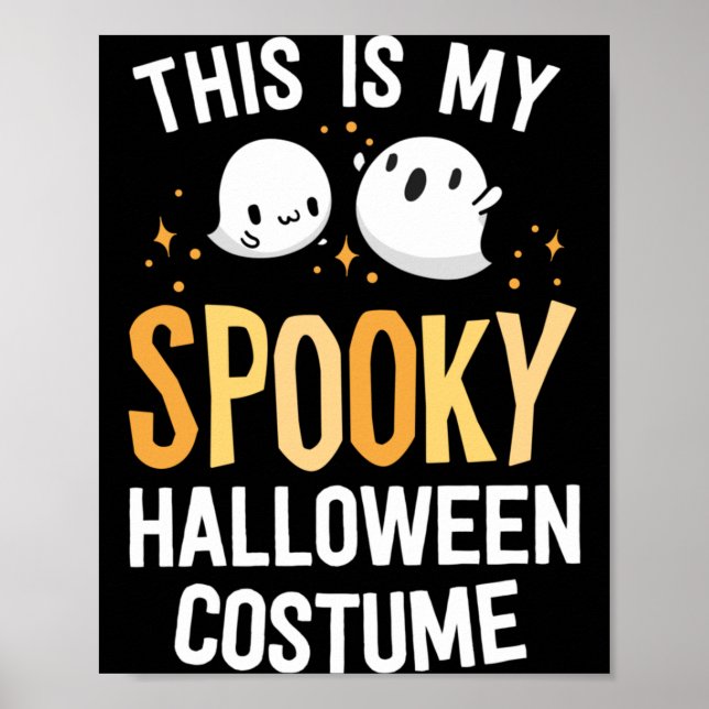 Detta är en kuslig Halloween-kostym Kawaii Spoopy Poster (Framsidan)