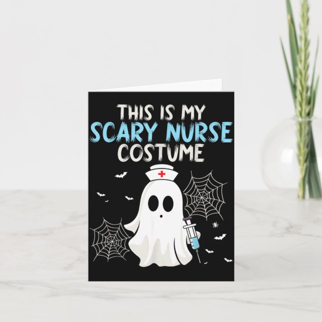 Detta är en läskig sjuksköterskekostym - Halloween Kort (Framsida)