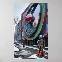 Detta är en Robot's World - Ken Gage Art Poster