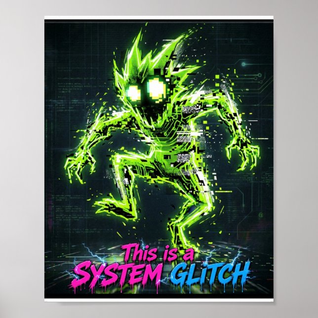 Detta Är En Systemglitch-Monsterposter Poster (Framsidan)