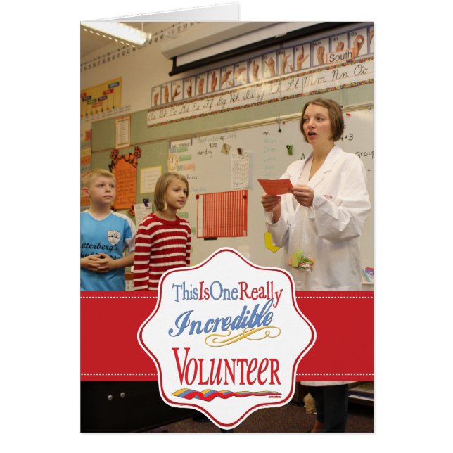 Detta är en Verkligen av otrolig volontärgåva Hälsningskort (Framsidan)