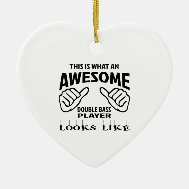 Detta är en vilken enorma basfiolspelare ser l julgransprydnad keramik (Framsidan)