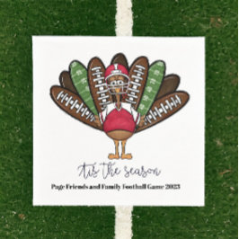 Detta är fotboll för säsongsskript Thanksgiving Tu Pappersservett