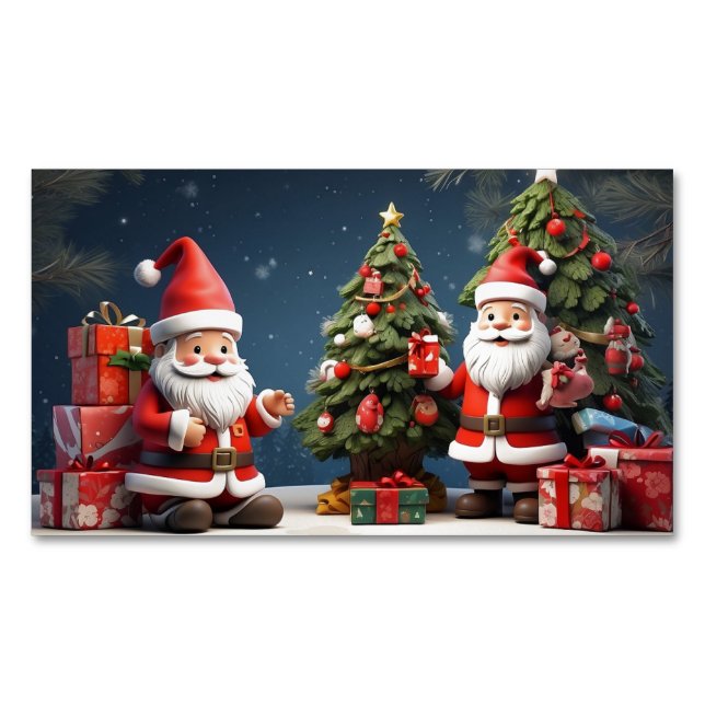 Detta är God jul och lycklig helgdag Magnetiska Visitkort (Framsida)