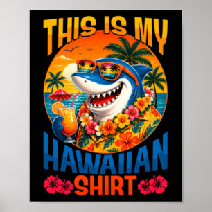 Detta Är Hawaiiansk Tröja Rolig Haj Hawaii Sommar Poster