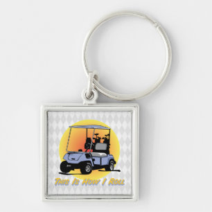 Detta är hur jag rullar Golf Keychain Fyrkantig Silverfärgad Nyckelring