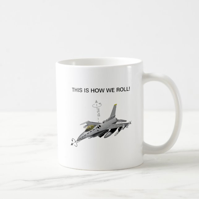 Detta är hur vi rullar muggen F-16 Kaffemugg (Höger)