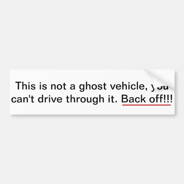 Detta är inte ett spökefordon, baksida av bildekal (Framsidan)