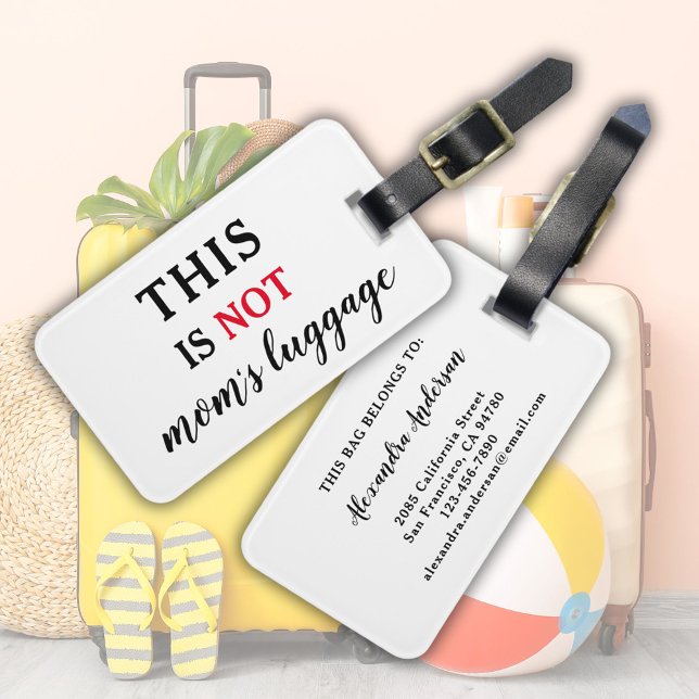 Detta är INTE | Humous Mamma Life Typography Funny Bagagebricka (Personalized Humorous Mom Life Typography Funny Luggage Tag)