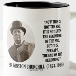 Detta är inte slutet (Winston Churchill-citatet) Två-Tonad Mugg