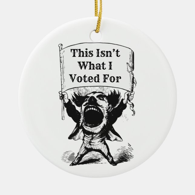 Detta är inte vad jag röstade för julgransprydnad keramik (Framsidan)