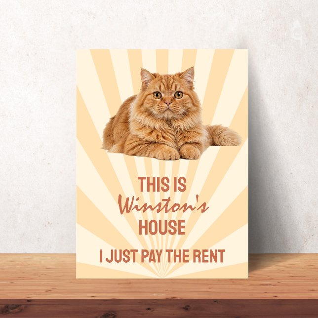 Detta är Kattens Hus jag betalar bara Hyran Poster (This is the Cat's House I just pay Cat Custom Poster)
