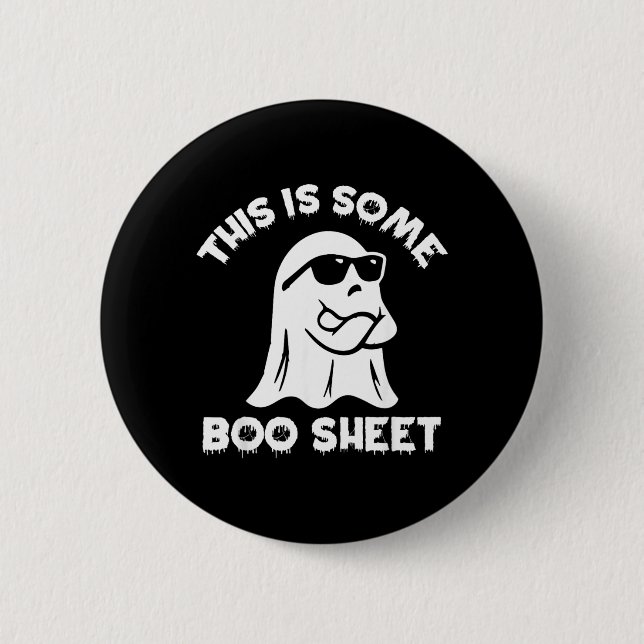 Detta Är Lite Boo-ark Ghost Roligt Retro Halloween Knapp (Framsida)