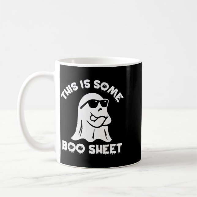 Detta Är Lite Boo-Blad Spöke Roligt Retro Hallowee Kaffemugg (Vänster)