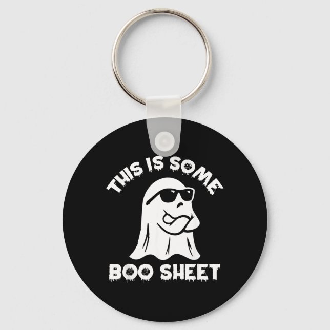 Detta Är Lite Boo-Blad Spöke Roligt Retro Hallowee Nyckelring (Framsida)