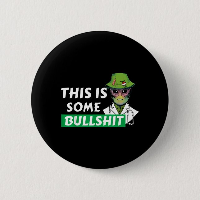 Detta är lite Bull Resident som svär Alien Science Knapp (Framsida)
